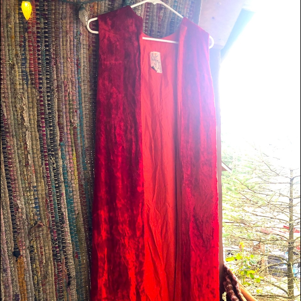 Vintage 70’s Red Velvet Vest